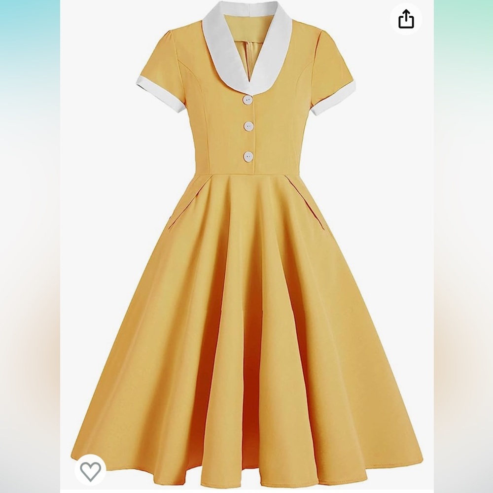 1950s/waitress/sock hop yellow dress